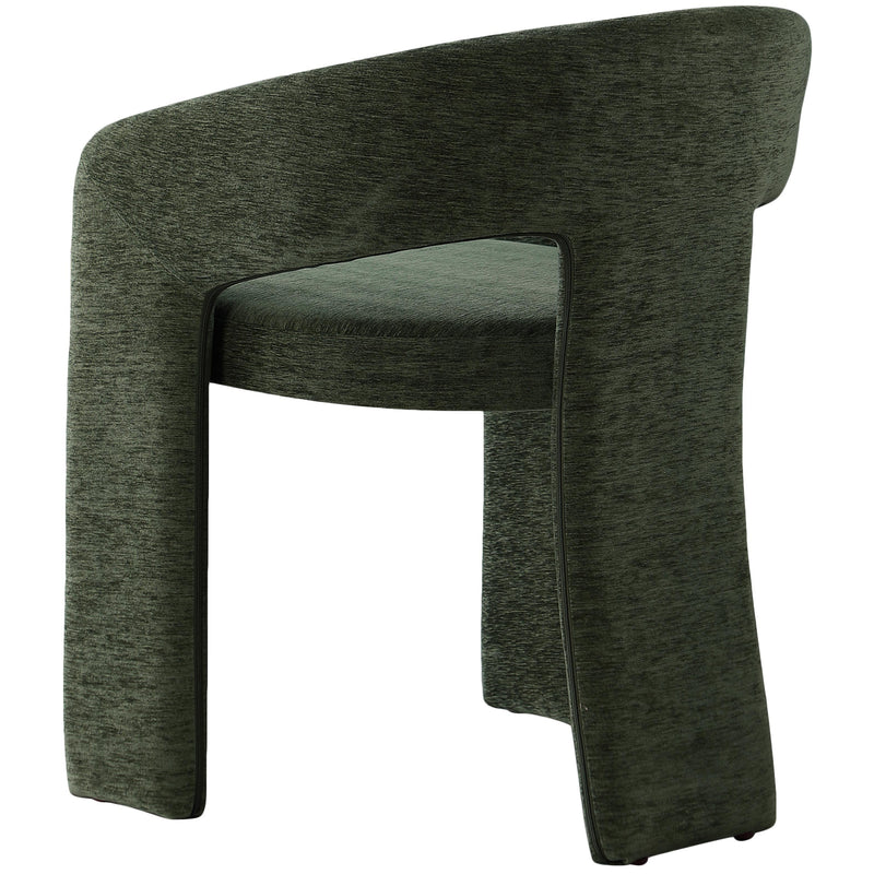 Meridian Rendition Green Plush Fabric Dining Chair IMAGE 6