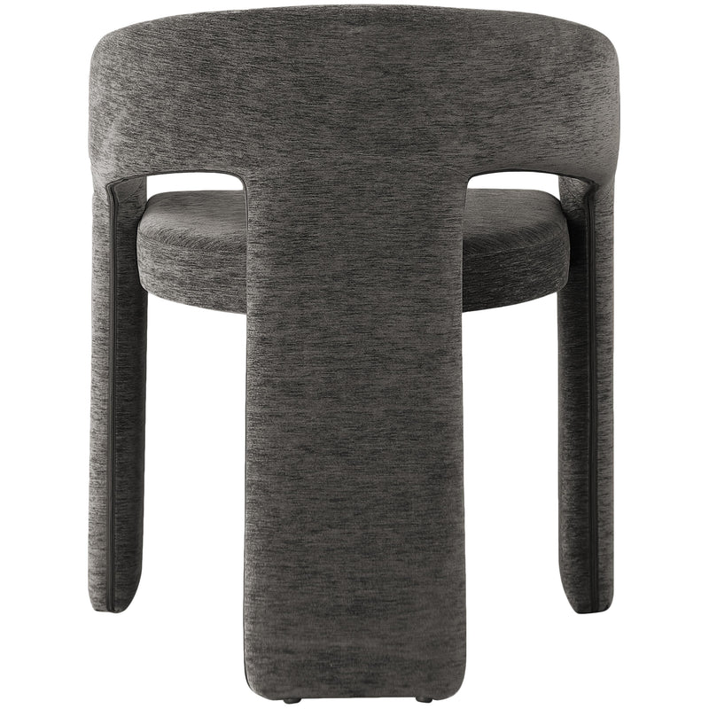 Meridian Rendition Grey Plush Fabric Dining Chair IMAGE 2