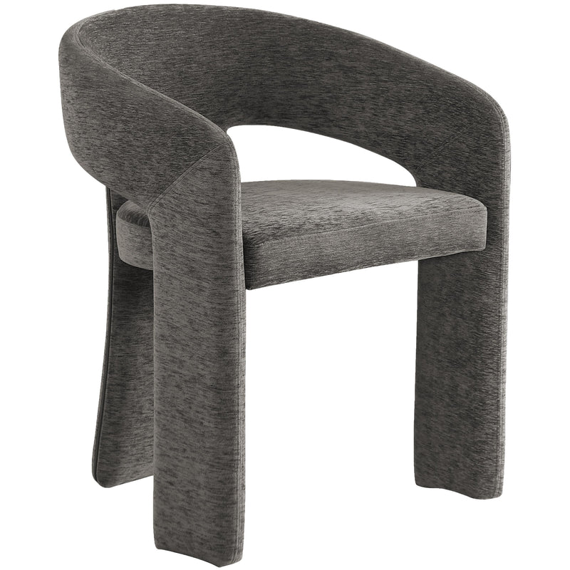 Meridian Rendition Grey Plush Fabric Dining Chair IMAGE 3