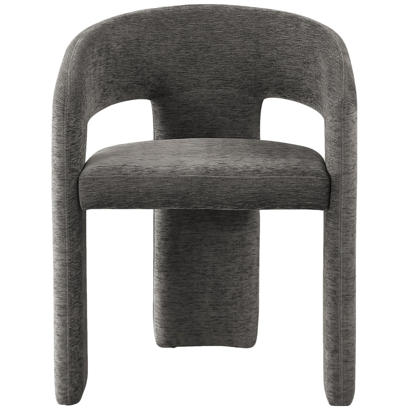 Meridian Rendition Grey Plush Fabric Dining Chair IMAGE 4