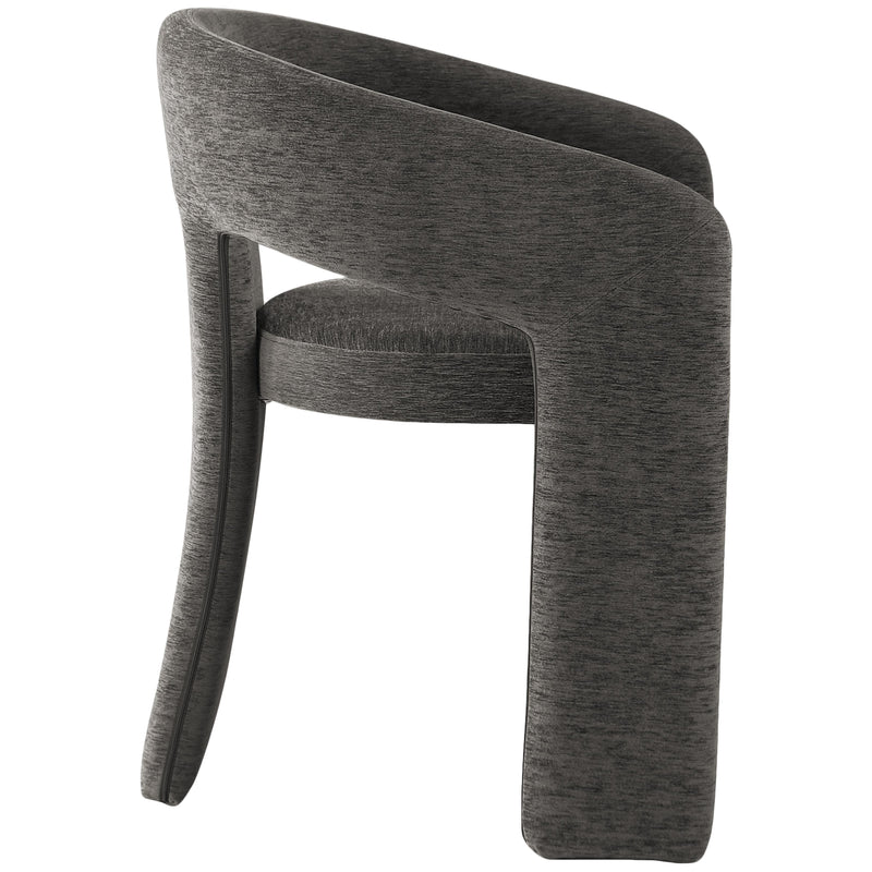 Meridian Rendition Grey Plush Fabric Dining Chair IMAGE 5