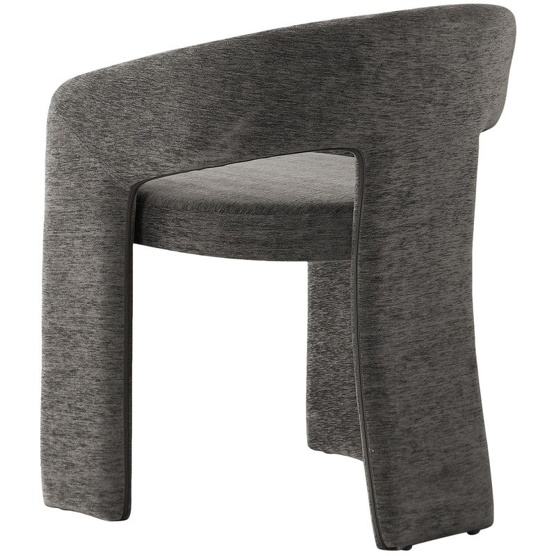 Meridian Rendition Grey Plush Fabric Dining Chair IMAGE 6