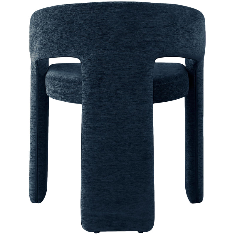 Meridian Rendition Navy Plush Fabric Dining Chair IMAGE 2