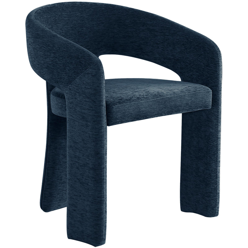 Meridian Rendition Navy Plush Fabric Dining Chair IMAGE 3