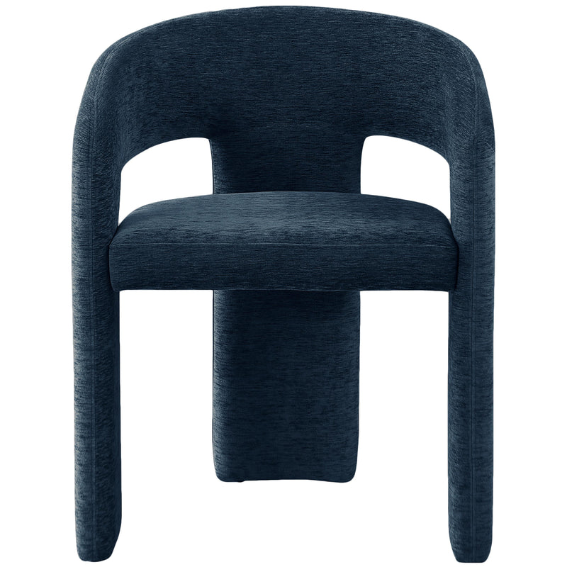 Meridian Rendition Navy Plush Fabric Dining Chair IMAGE 4