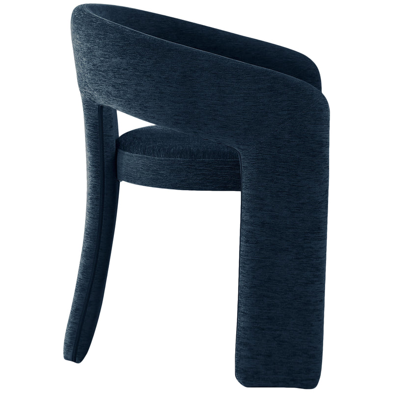 Meridian Rendition Navy Plush Fabric Dining Chair IMAGE 5