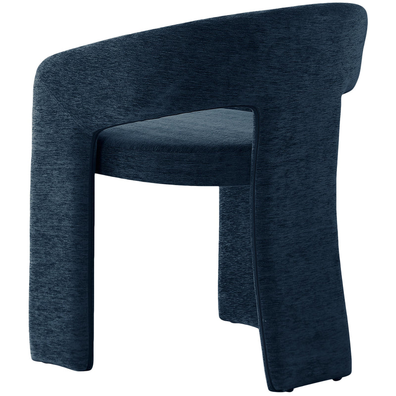 Meridian Rendition Navy Plush Fabric Dining Chair IMAGE 6