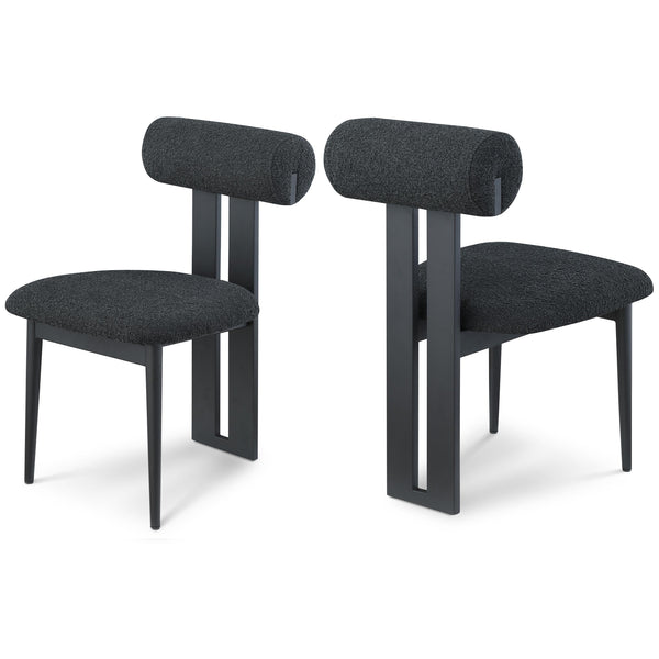 Meridian Dario Black Boucle Fabric Dining Chair IMAGE 1