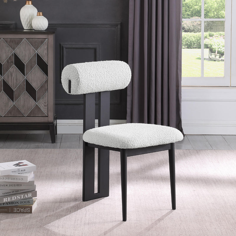 Meridian Dario Cream Boucle Fabric Dining Chair IMAGE 8