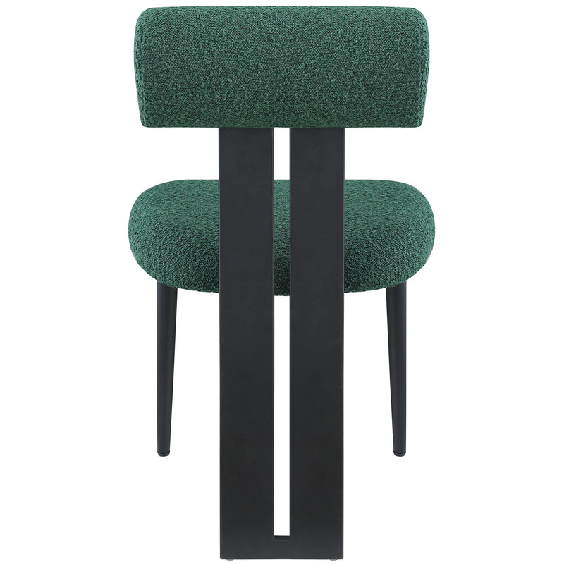 Meridian Dario Green Boucle Fabric Dining Chair IMAGE 2