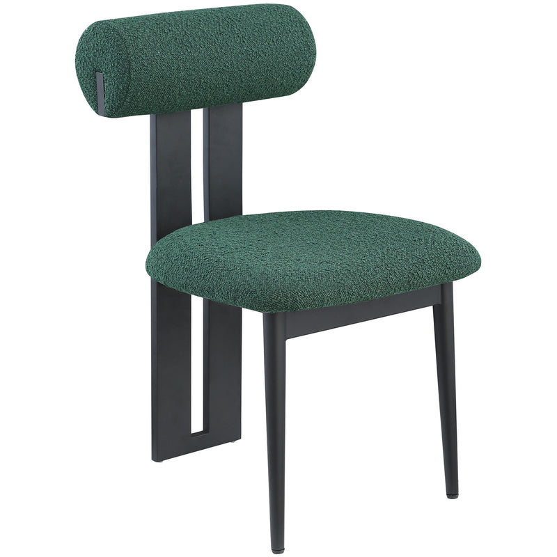 Meridian Dario Green Boucle Fabric Dining Chair IMAGE 3