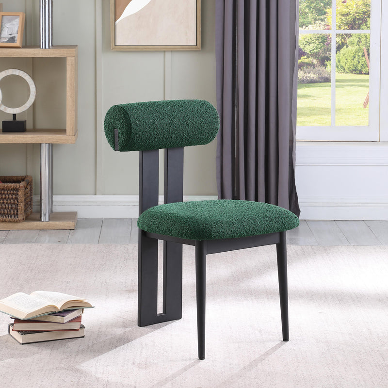 Meridian Dario Green Boucle Fabric Dining Chair IMAGE 8