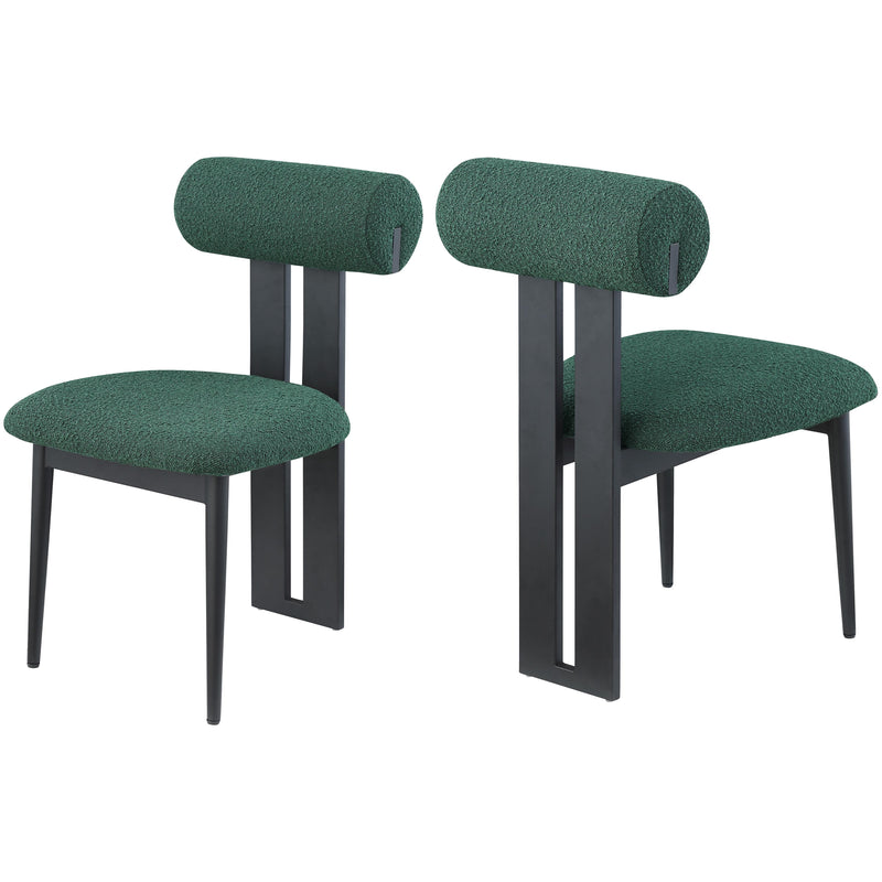 Meridian Dario Green Boucle Fabric Dining Chair IMAGE 9