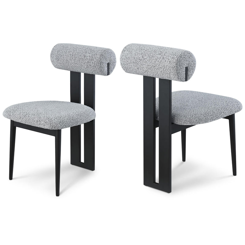 Meridian Dario Grey Boucle Fabric Dining Chair IMAGE 1