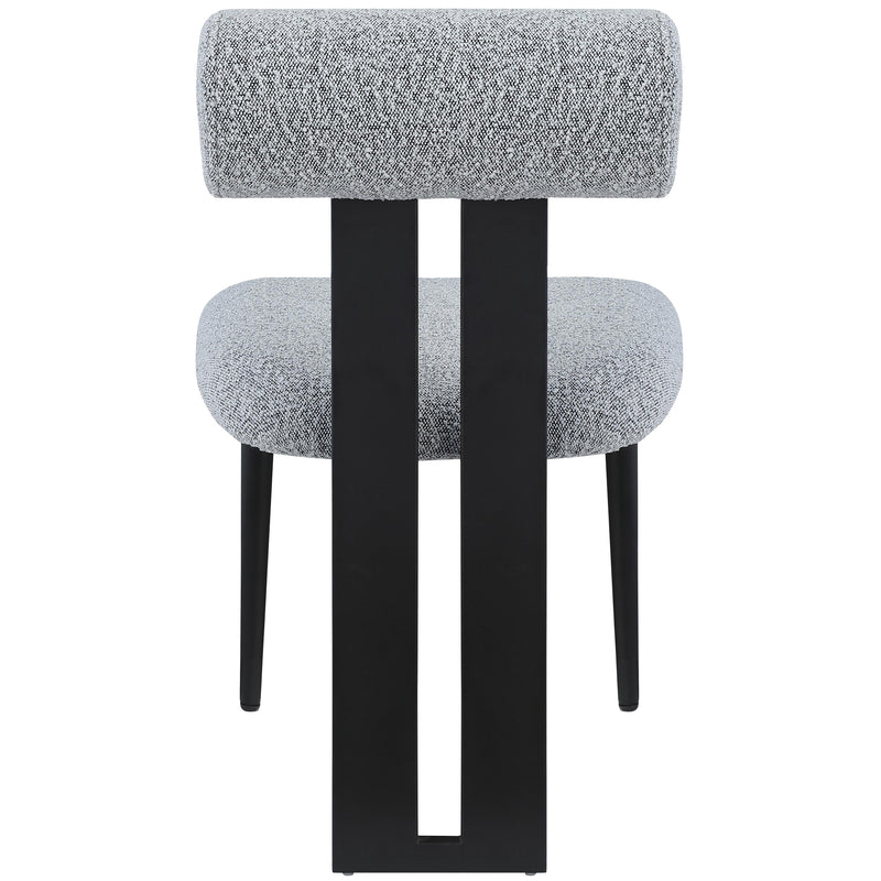 Meridian Dario Grey Boucle Fabric Dining Chair IMAGE 2