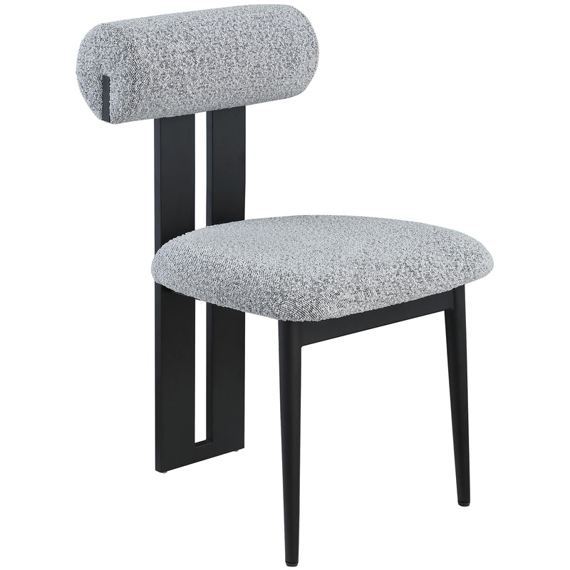 Meridian Dario Grey Boucle Fabric Dining Chair IMAGE 3