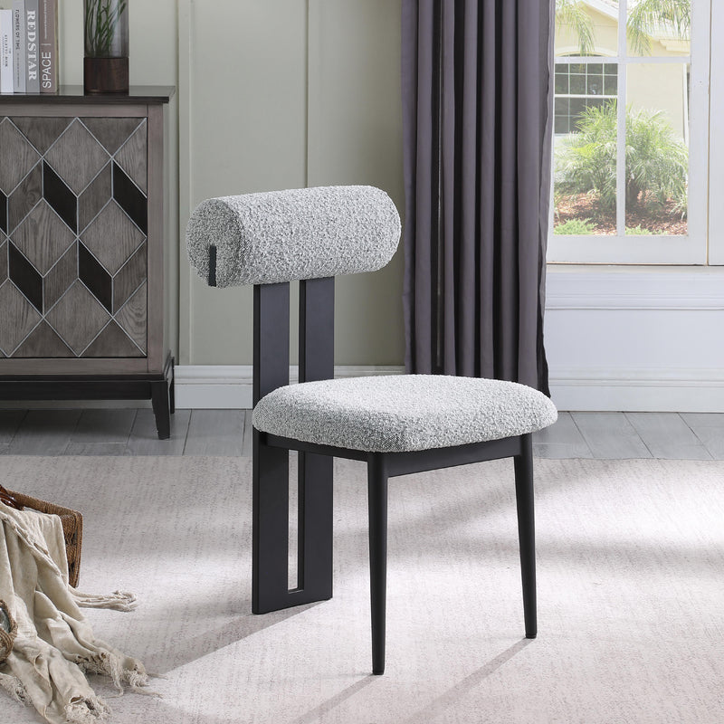 Meridian Dario Grey Boucle Fabric Dining Chair IMAGE 8