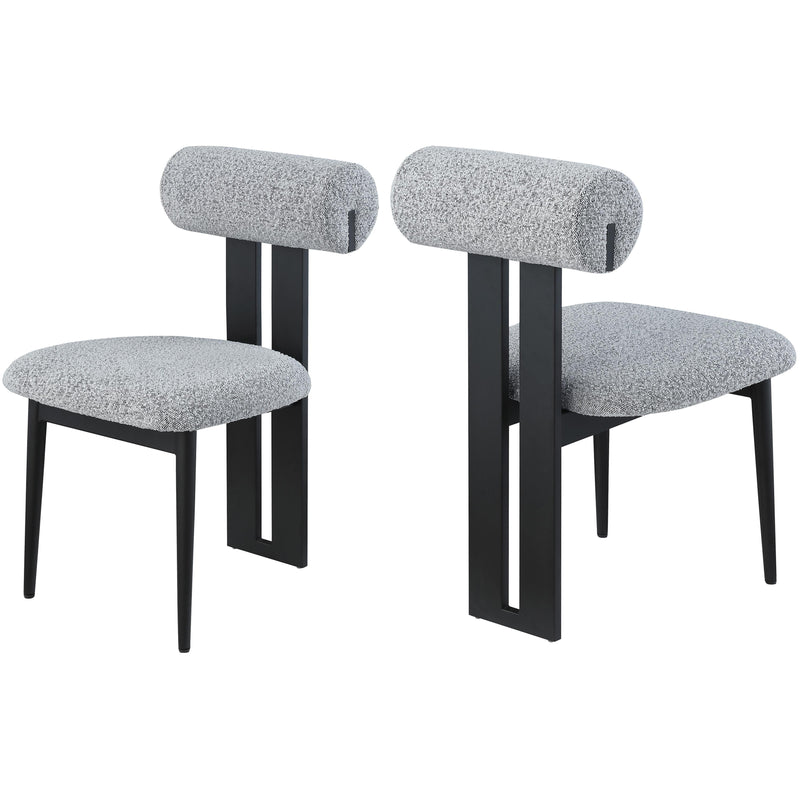 Meridian Dario Grey Boucle Fabric Dining Chair IMAGE 9