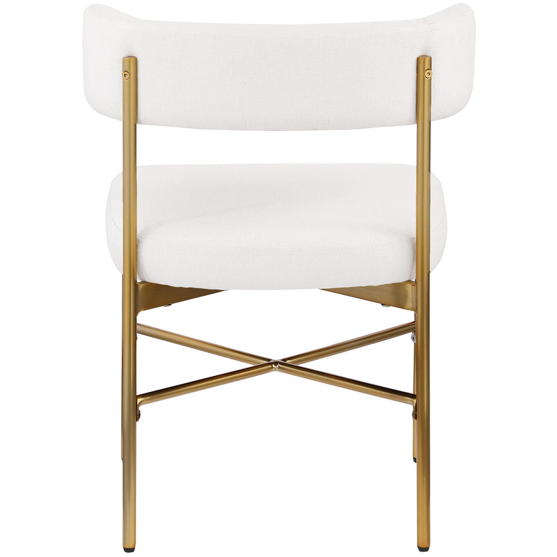 Meridian Rivage Cream Durable Linen Textured Fabric Dining Chair IMAGE 2