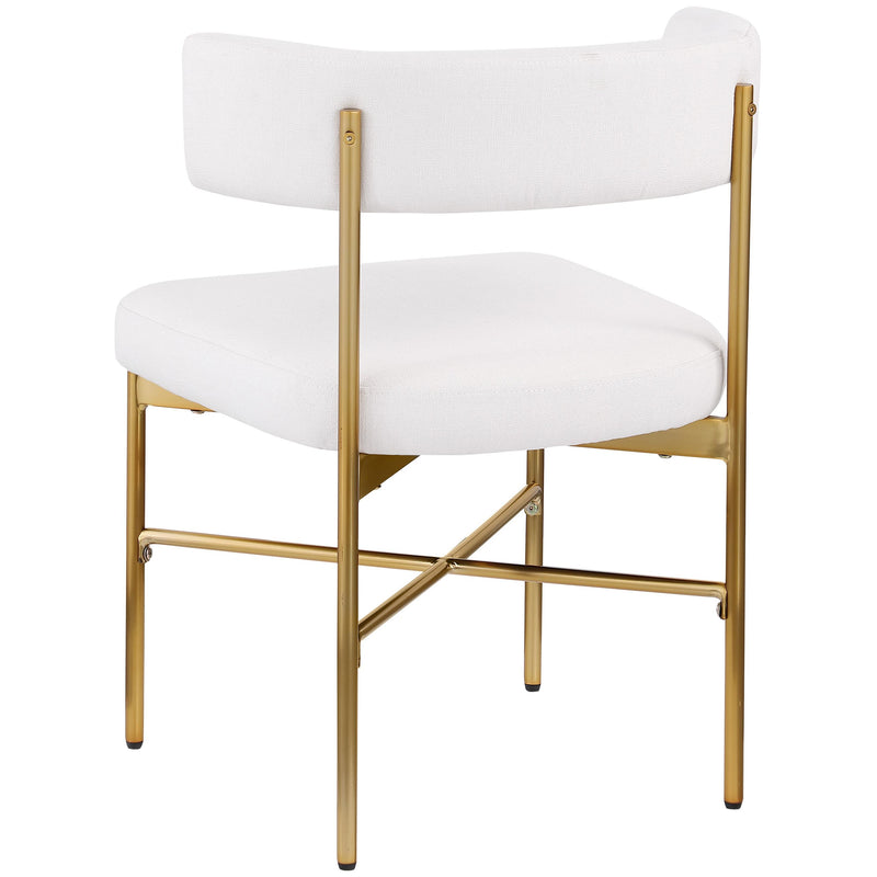 Meridian Rivage Cream Durable Linen Textured Fabric Dining Chair IMAGE 6