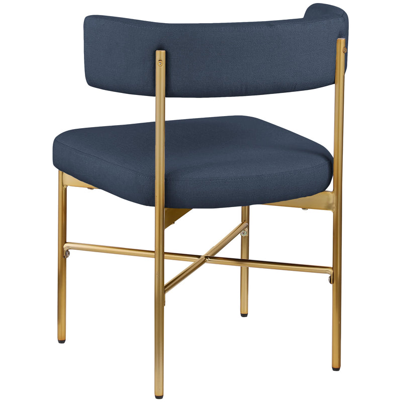 Meridian Rivage Deep Navy Durable Linen Textured Fabric Dining Chair IMAGE 6