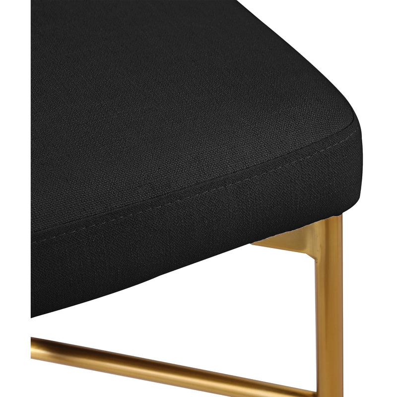 Meridian Rivage Black Durable Linen Textured Fabric Stool IMAGE 7