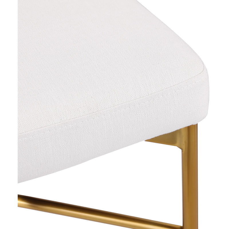 Meridian Rivage Cream Durable Linen Textured Fabric Stool IMAGE 7