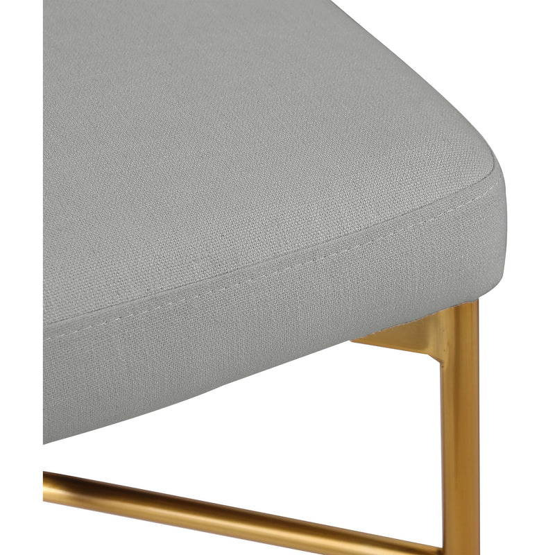 Meridian Rivage Light Grey Durable Linen Textured Fabric Stool IMAGE 7