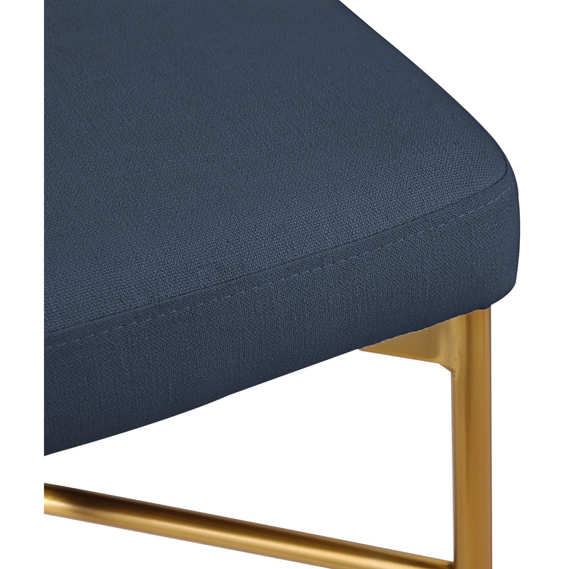 Meridian Rivage Deep Navy Durable Linen Textured Fabric Stool IMAGE 7