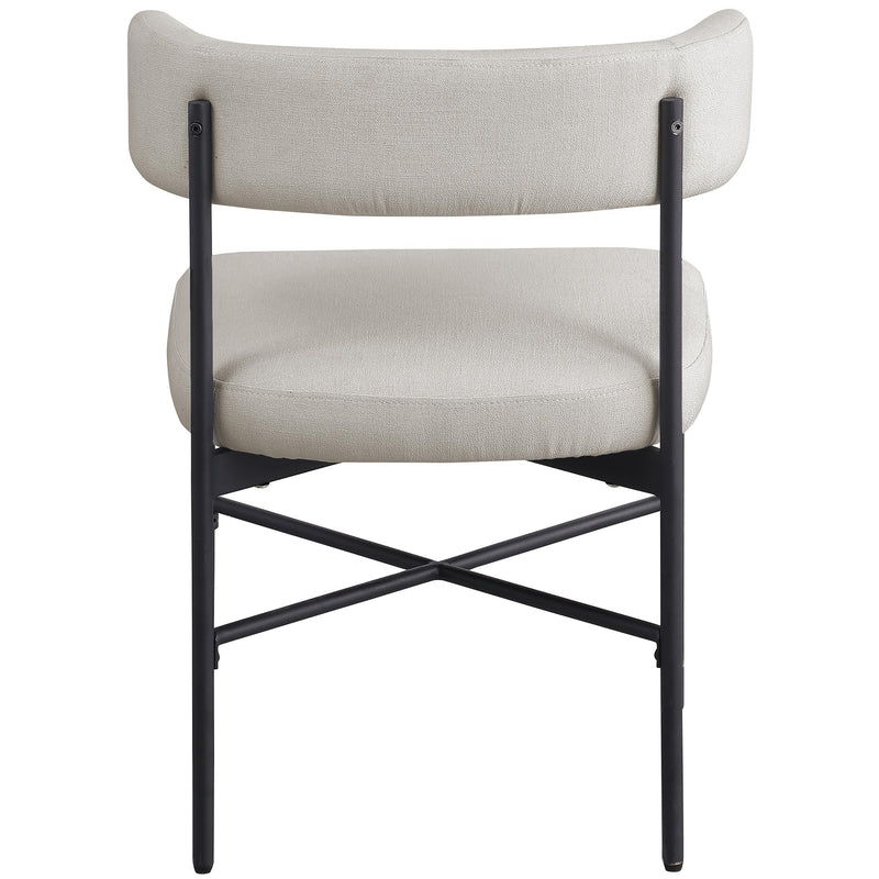 Meridian Rivage Beige Durable Linen Textured Fabric Dining Chair IMAGE 2