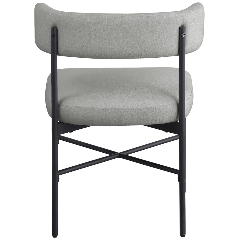 Meridian Rivage Light Grey Durable Linen Textured Fabric Dining Chair IMAGE 2