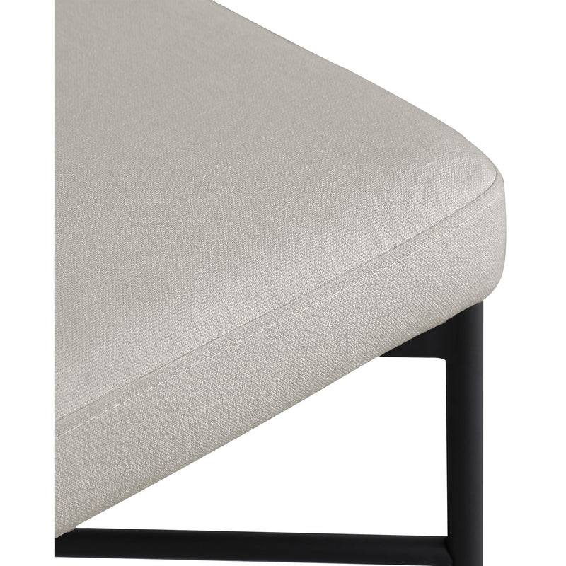 Meridian Rivage Beige Durable Linen Textured Fabric Stool IMAGE 7