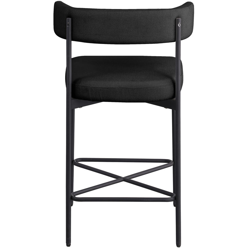 Meridian Rivage Black Durable Linen Textured Fabric Stool IMAGE 2