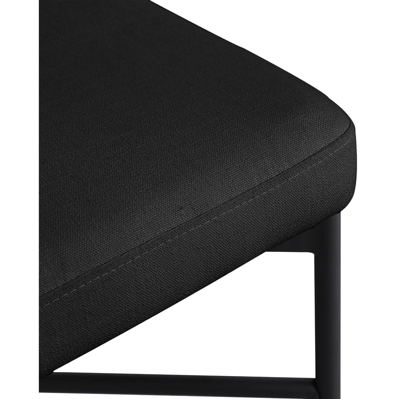 Meridian Rivage Black Durable Linen Textured Fabric Stool IMAGE 7