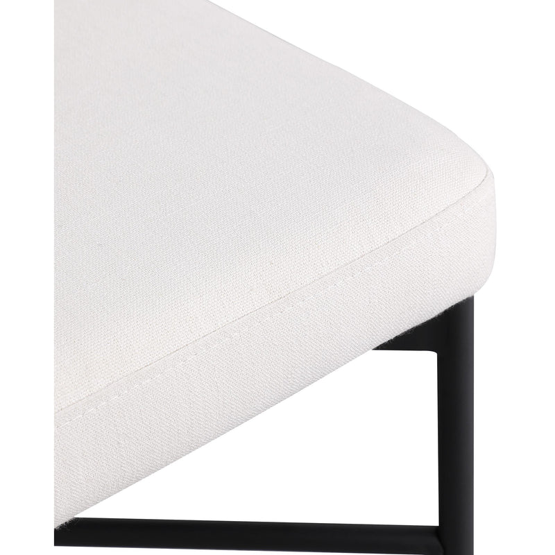 Meridian Rivage Cream Durable Linen Textured Fabric Stool IMAGE 7