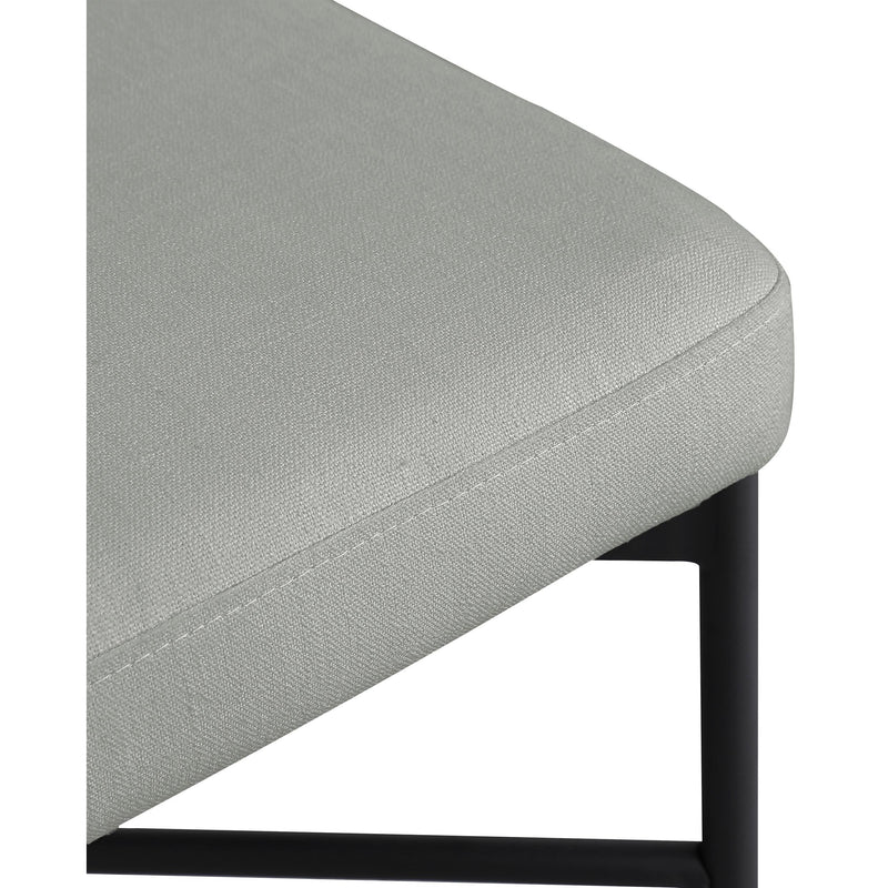 Meridian Rivage Light Grey Durable Linen Textured Fabric Stool IMAGE 7