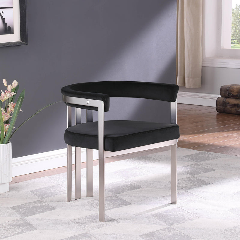 Meridian Marcello Black Velvet Dining Chair IMAGE 2