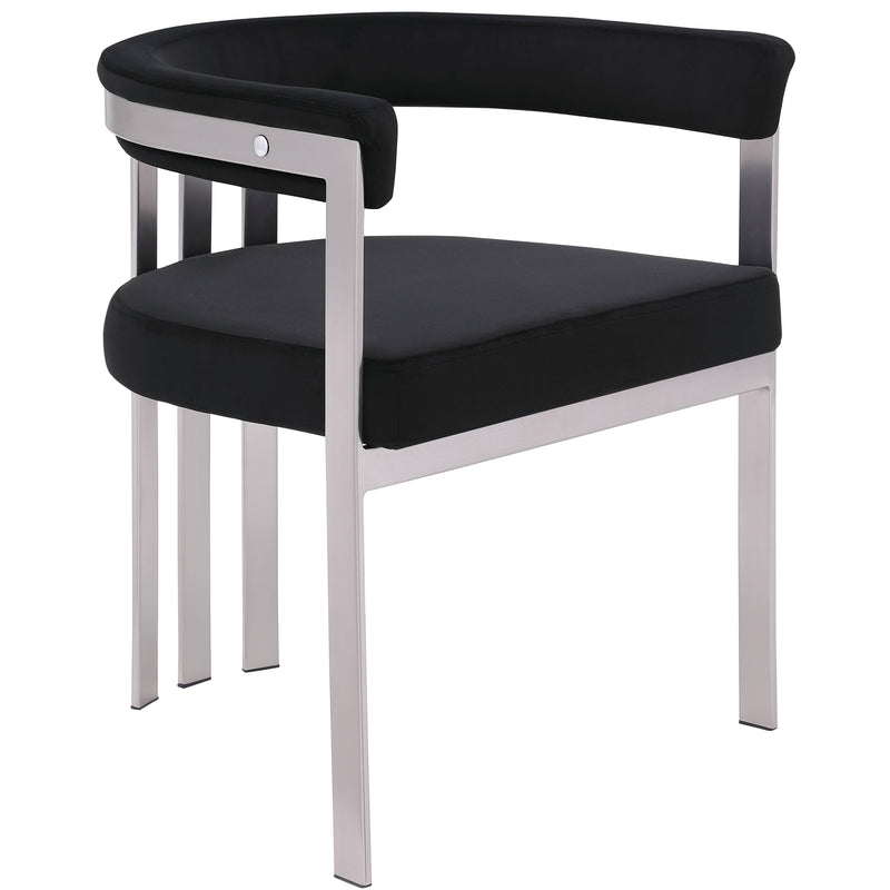 Meridian Marcello Black Velvet Dining Chair IMAGE 4