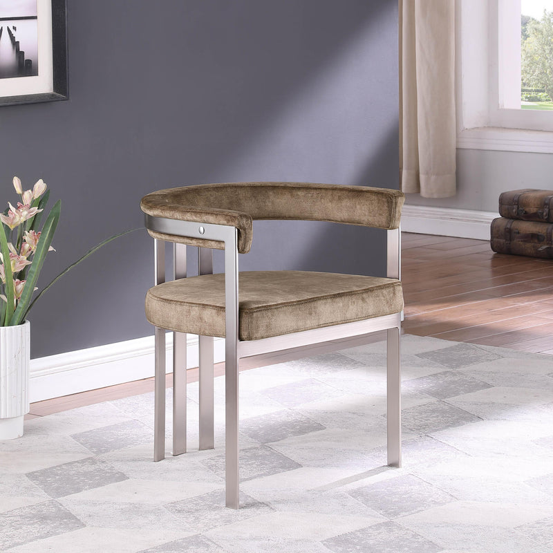 Meridian Marcello Brown Velvet Dining Chair IMAGE 2