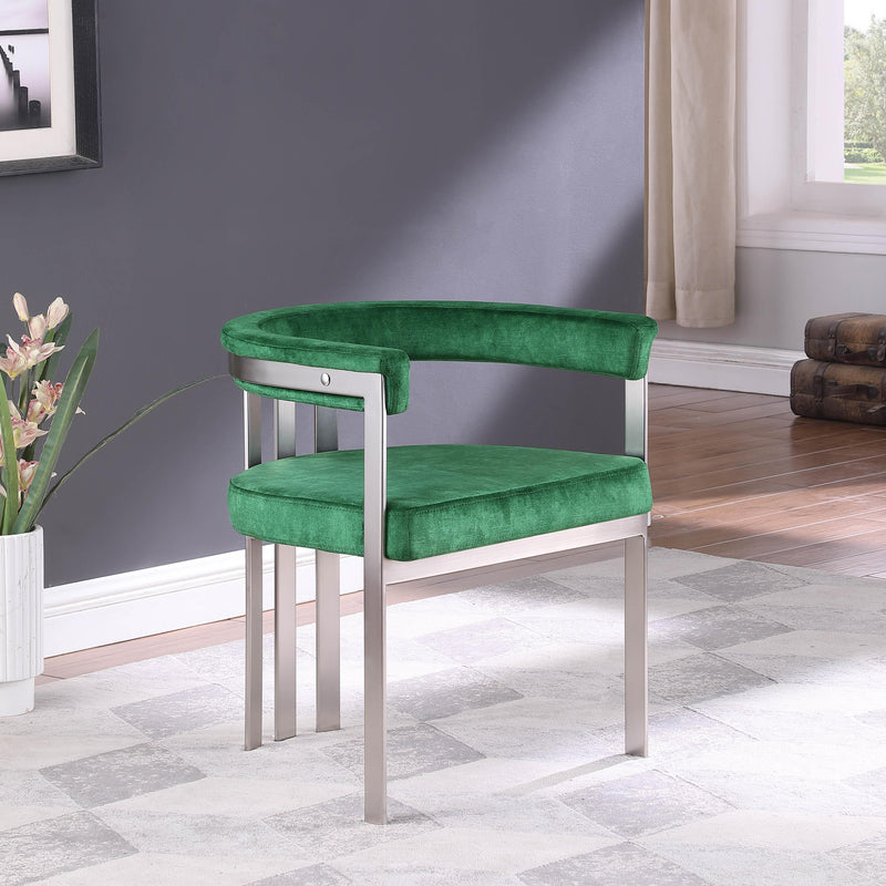 Meridian Marcello Green Velvet Dining Chair IMAGE 2