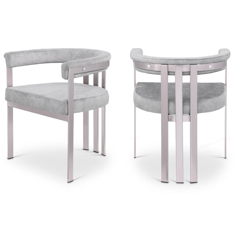 Meridian Marcello Grey Velvet Dining Chair IMAGE 1