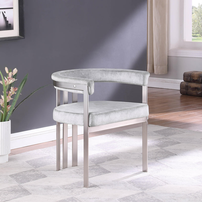 Meridian Marcello Grey Velvet Dining Chair IMAGE 2