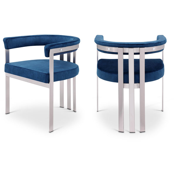 Meridian Marcello Navy Velvet Dining Chair IMAGE 1