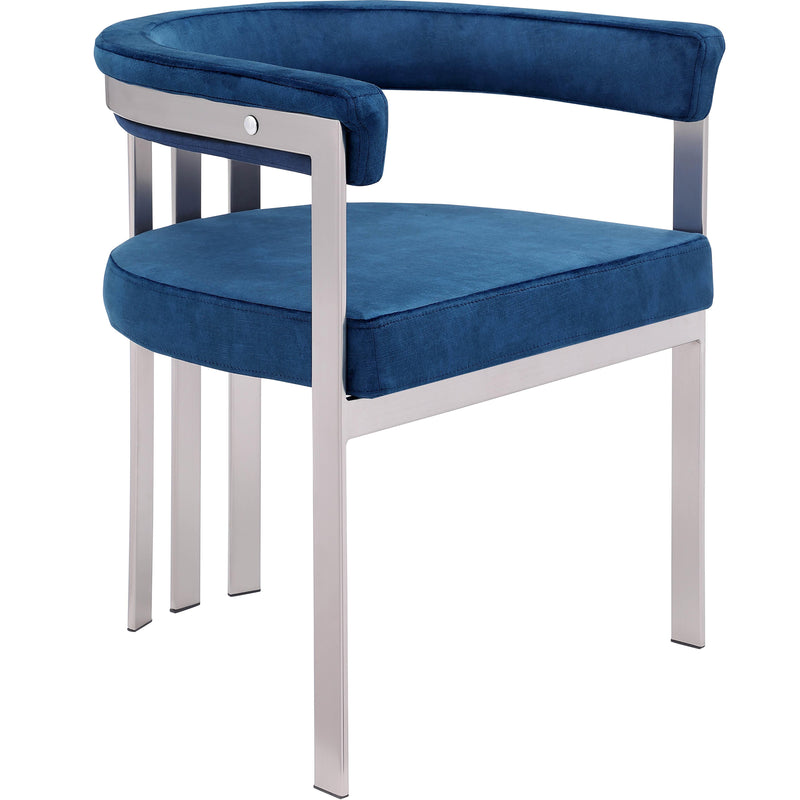 Meridian Marcello Navy Velvet Dining Chair IMAGE 4