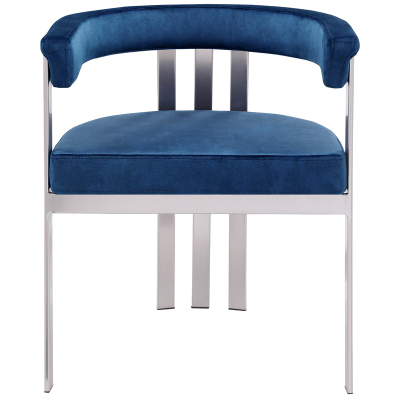 Meridian Marcello Navy Velvet Dining Chair IMAGE 5