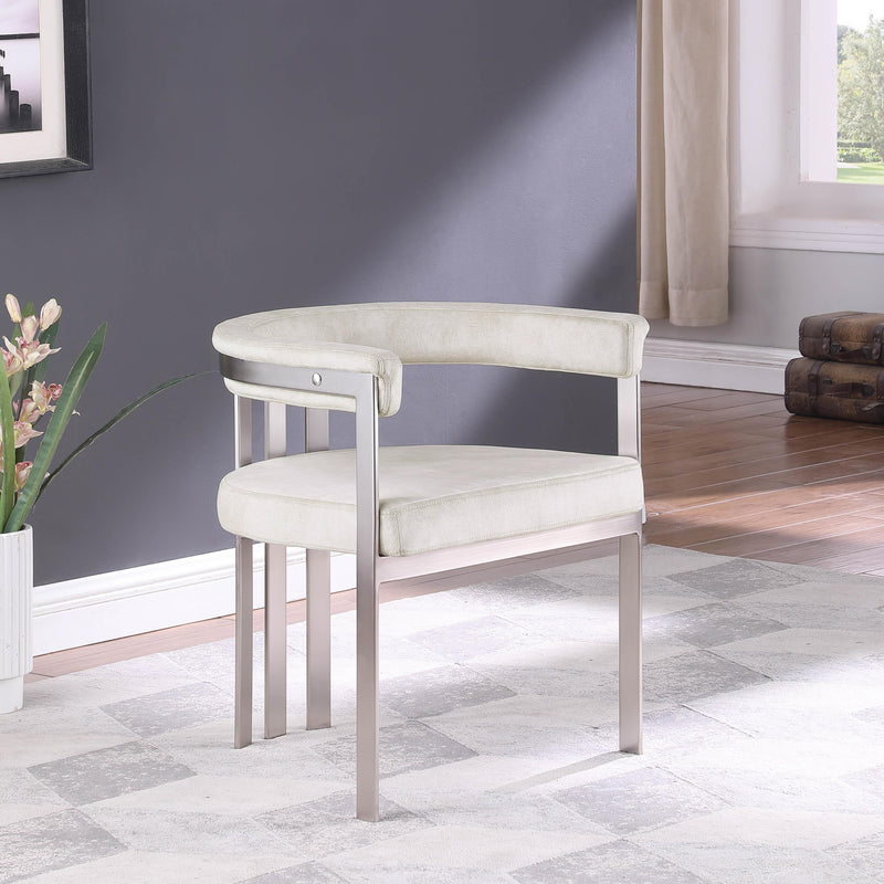 Meridian Marcello Stone Velvet Dining Chair IMAGE 2