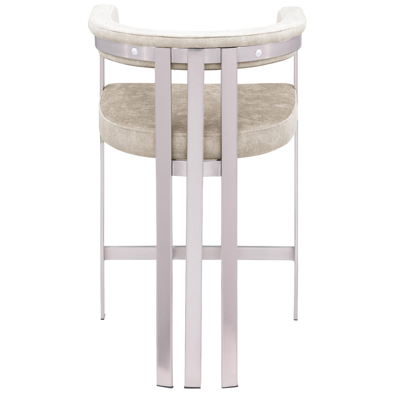 Meridian Marcello Beige Velvet Counter Stool IMAGE 3