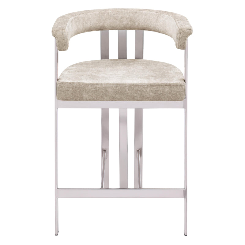 Meridian Marcello Beige Velvet Counter Stool IMAGE 5