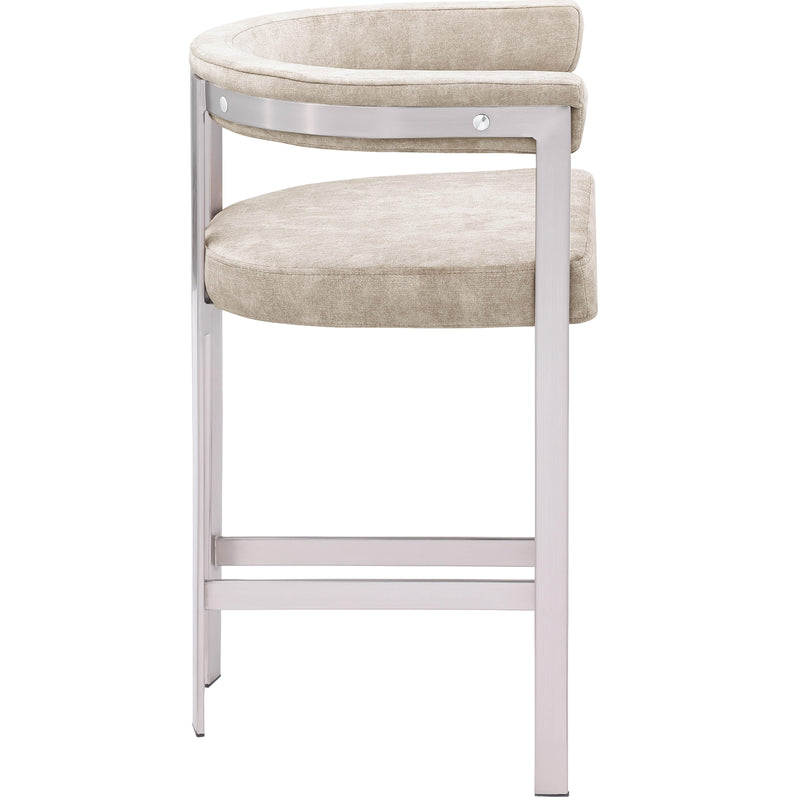 Meridian Marcello Beige Velvet Counter Stool IMAGE 6