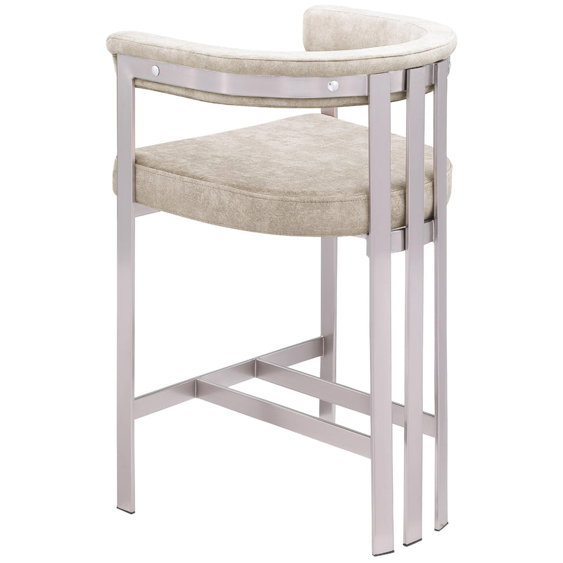 Meridian Marcello Beige Velvet Counter Stool IMAGE 7